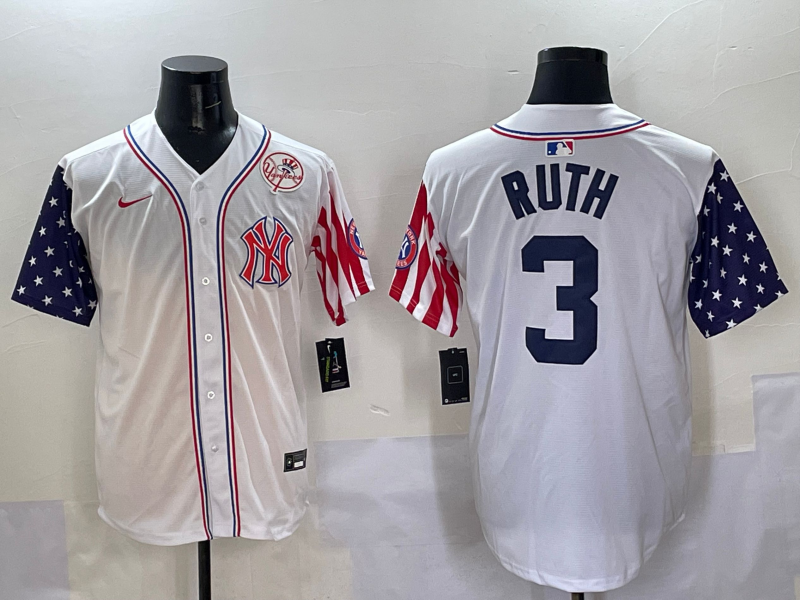 Men 2025 MLB New York Yankees 3 Ruth white jersey style 22